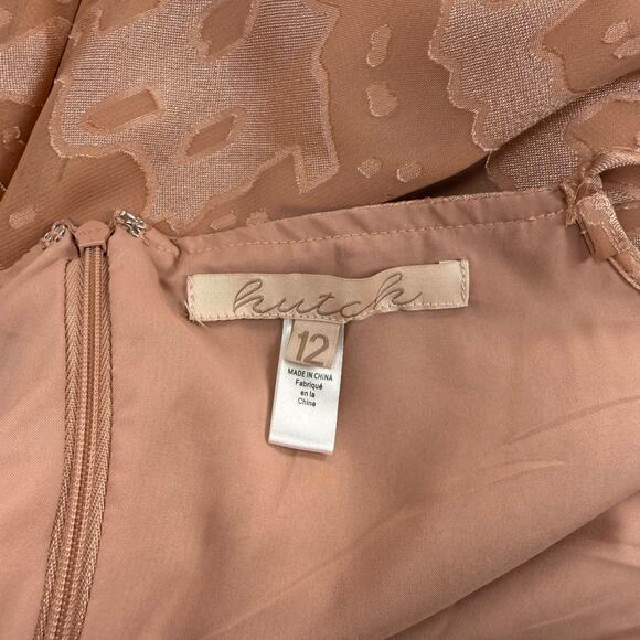 Anthropologie Hutch Women's Kinsey Burnout Midi Slip Dress Size 12 Blush - Picture 3 of 16